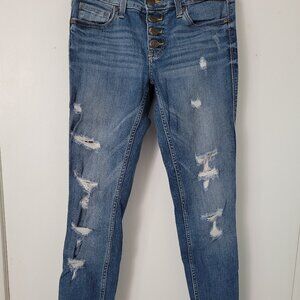 High Waisted Distressed Denim
